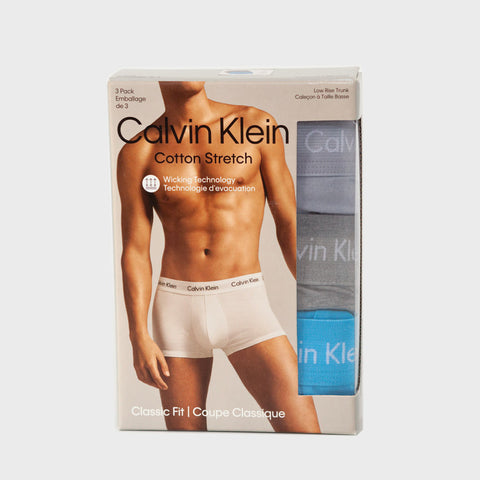 מארז שלישיית תחתונים Calvin Klein לגבר Cotton Stretch פס לוגו